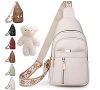 Wbougisay Crossbody Bag, Anti-Theft Embroidery Solid Color Crossbody Bag for Daily Travel, Multiple Pockets, Large Capacity (White)