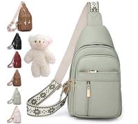 Wbougisay Crossbody Bag, Anti-Theft Embroidery Solid Color Crossbody Bag for Daily Travel, Multiple Pockets, Large Capacity (Green)