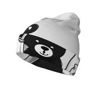 WBQLSL Adorable ours en forme de bouteille de lait. Ce bonnet tricoté imprimé dispose d'un bonnet décontracté parfait pour le camping et la randonnée offrant chaleur et confort noir