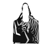 WBQLSL Agile Zebra Sac en toile pour femme Imprimé Zèbre Sac à bandoulière décontracté + Sac à main Design double usage