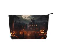 WBQLSL All Hallows' Eve Trousse de maquillage en velours côtelé imprimé