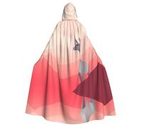 WBQLSL Animaux qui se détournent du regard. Cape imprimée d'Halloween, cape à capuche pour bal masqué, carnaval ou costume de cosplay