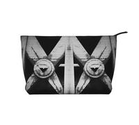 WBQLSL Architecture en noir et blanc imprimé en velours côtelé sac de rangement cosmétique essentiel voyage