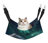 WBQLSL Aurora Polar Bear Grand hamac imprimé pour animal de compagnie - Hamac de couchage pour chats, furets, chiots, lapins, petits animaux