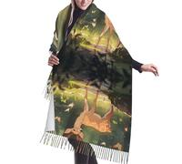 WBQLSL Bambi Longue écharpe à pompons, une écharpe tendance pour femme, parfaite pour le printemps, l'automne ou l'hiver, et un excellent cadeau de vacances.