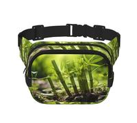 WBQLSL Bamboo Shoot Sac banane élégant à motif de pousses de bambou Sac de sport léger imperméable et résistant à l'usure