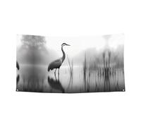 WBQLSL Bannière de fête d'anniversaire imprimée grue nord-américaine - Convient pour la décoration murale de fond de vacances