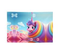 WBQLSL Bannière de fête imprimée licorne mignonne 119,4 x 180,3 cm pour anniversaire/Noël/remise de diplôme/anniversaire de mariage