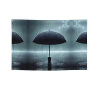 WBQLSL Bannière de fête imprimée parapluie sous la pluie Noir 119,4 x 180,3 cm pour anniversaire/Noël/remise de diplôme/anniversaire