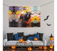 WBQLSL Bannière imprimée de peinture abstraite de tauromachie, parfaite pour les anniversaires, les réunions, les remises de diplôme et les célébrations d'anniversaire.