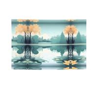 WBQLSL Bannière imprimée feuilles tombées sur un lac tranquille 119,4 x 180,3 cm pour anniversaire/Noël/remise de diplôme/anniversaire de mariage