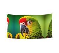 WBQLSL Bannière imprimée perroquet en gros plan pour fête d'anniversaire - Convient pour la décoration murale de fond de fête