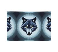 WBQLSL Bannière imprimée tête de loup féroce, parfaite pour les anniversaires, les réunions, les remises de diplôme et les célébrations d'anniversaire.