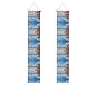 WBQLSL Bannières décoratives imprimées d'architecture de plage adaptées pour un anniversaire, un mariage, une célébration, un événement