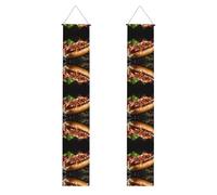 WBQLSL Bannières décoratives imprimées de hot-dog adaptées pour un anniversaire, un mariage, une célébration, un événement, une mise en page de fond