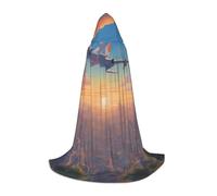 WBQLSL Belle cape de magicien à motif d'avion - Convient pour adultes et adolescents - Pour cosplay - Tailles S, M, L