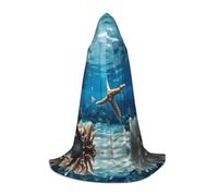 WBQLSL Belle cape de magicien à motif d'étoile de mer, convient pour adultes et adolescents, cosplay, gamme complète de tailles S, M, L