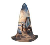 WBQLSL Belle cape de magicien bleu ciel et mer à motifs, convient pour adultes et adolescents, taille S, M, L