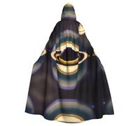 WBQLSL Belle cape d'Halloween SaturnPrinted - Cape à capuche pour bal masqué, carnaval ou cosplay