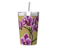 WBQLSL Belle tasse isotherme en paille d'orchidées, idéale pour une utilisation en salle de sport ou pour transporter en déplacement