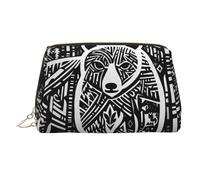 WBQLSL Belle trousse de maquillage en cuir avec méduses pour transporter des produits cosmétiques avec vous, Croquis d'ours noirs asiatiques, Taille unique