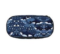 WBQLSL Blue Killer Whale Trousse à crayons de grande capacité avec compartiments multicouches pour fournitures de bureau d'apprentissage Unisexe