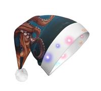 WBQLSL Bonnet de Père Noël décoratif géant avec lumières LED, parfait pour les fêtes costumées et les spectacles sur scène.