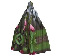 WBQLSL Bourgeons de printemps après la pluie Cape d'Halloween imprimée Cape à capuche pour bal masqué, fête de carnaval ou costume de cosplay