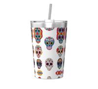 WBQLSL Bouteille de voyage imprimée Day of the Dead Masks - Bouteille d'eau portable, tasse de voyage pour le bureau et la voiture