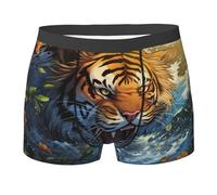 WBQLSL Boxer à motif tigre Hissing - Confortable pour la maison, les trajets et le sport, noir, Large