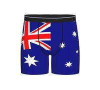 WBQLSL Boxer drapeau australien pour homme, tissu hautement élastique, respirant, plusieurs tailles (S-2XL), Noir/blanc, L