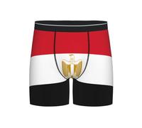 WBQLSL Boxer drapeau égyptien pour homme, tissu hautement élastique, respirant, plusieurs tailles (S-2XL), Noir/blanc, S