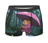 WBQLSL Boxer Groundhog pour homme avec imprimé parapluie, élastique, respirant et confortable contre les frottements., Noir , XXL
