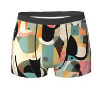 WBQLSL Boxer imprimé chat moderne du milieu du siècle - Confortable pour un usage quotidien et la maison, Noir , XXL