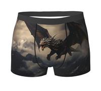 WBQLSL Boxer imprimé dragon pour homme, élastique, respirant et confortable contre les frottements., Noir , S