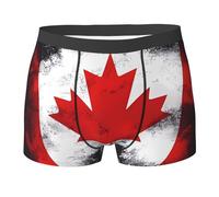 WBQLSL Boxer imprimé drapeau canadien - Confortable pour un usage quotidien et à la maison, Noir , M