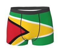 WBQLSL Boxer imprimé drapeau de la Guyane pour homme - Séchage rapide, respirant et confortable pour un usage quotidien, Noir/blanc, L