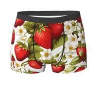 WBQLSL Boxer imprimé fraise pour homme - Séchage rapide, respirant et confortable pour un usage quotidien, noir, Small