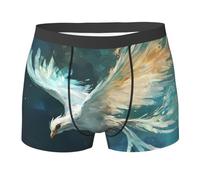 WBQLSL Boxer imprimé oiseau blanc volant pour homme - Séchage rapide, respirant et confortable pour un usage quotidien, noir, XX-Large