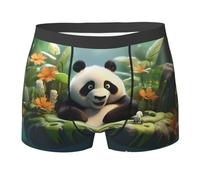 WBQLSL Boxer imprimé Panda in the Pool pour homme - Séchage rapide, respirant et confortable pour un usage quotidien, noir, Medium