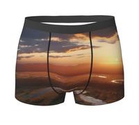 WBQLSL Boxer imprimé Prairie Sunset pour homme - Séchage rapide, respirant et confortable pour un usage quotidien, noir, Medium