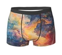 WBQLSL Boxer magique imprimé aquarelle ciel étoilé - Confortable pour la maison, les trajets et le sport, Noir , M