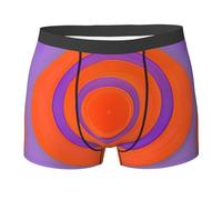 WBQLSL Boxer orange avec impression cercle central - Confortable pour un usage quotidien et à la maison, Noir , XL