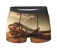 WBQLSL Boxer pour homme à motif d'avion en déclin - Séchage rapide, respirant et confortable pour un usage quotidien, Noir , L