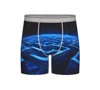 WBQLSL Boxer pour homme avec imprimé labyrinthe - fraîcheur et confort tout au long de la journée, taille longue (S-2XL), gris clair, S