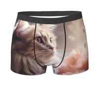 WBQLSL Boxer pour homme avec motif chat mignon - Séchage rapide, respirant et confortable pour un usage quotidien, Noir , XXL