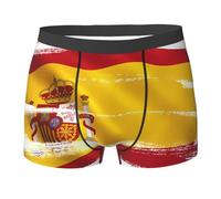 WBQLSL Boxer pour homme imprimé drapeau de l'Espagne - Séchage rapide, respirant et confortable pour un usage quotidien, Noir/blanc, M
