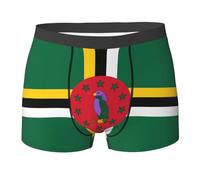 WBQLSL Boxer pour homme Motif drapeau du Commonwealth de Dominique - Séchage rapide, respirant et confortable pour un usage quotidien, Noir , M