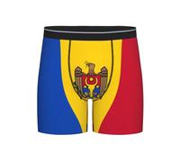 WBQLSL Boxer respirant imprimé drapeau de la Moldavie pour homme - multiple, parfait pour montrer votre silhouette, noir, Large