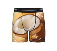 WBQLSL Boxer respirant imprimé fruit de noix de coco pour homme - multiple, parfait pour montrer votre silhouette, Noir , L